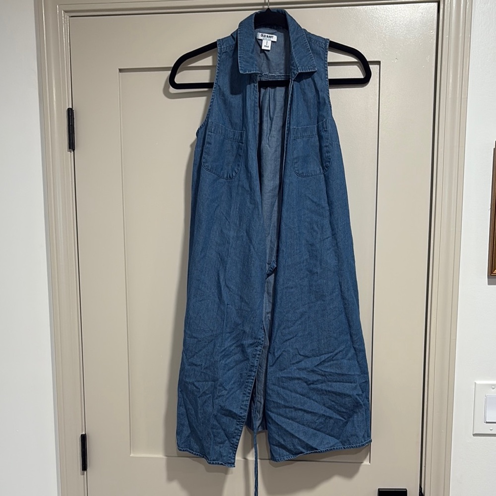 Old Navy Sleeveless Denim Wrap Dress
